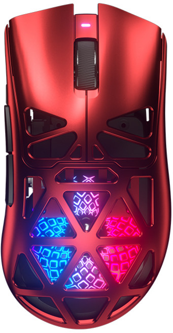 FURYCUBE G11 초경량 무선 게이밍 마우스 PAW3311 센서 메테오 볼캐노 다이내믹 RGB 3모드 연결 6단계 DPI 인체공학적 디자인 대용량 장시간 사용, 메탈 레드, G11마우스