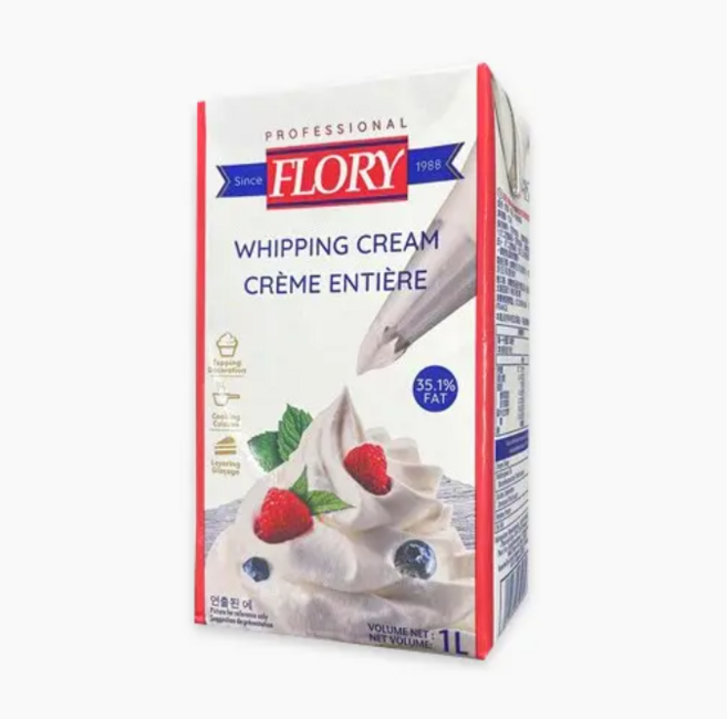 플로리 휘핑크림 냉장 / 프랑스산 아이스박스포함, 6개, 1L