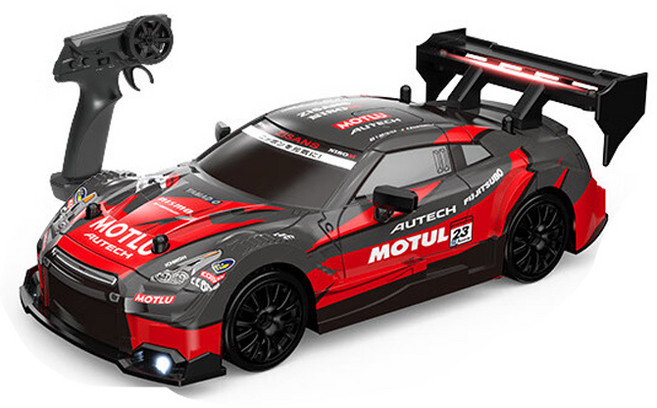 Norliga 1:24 競速遙控車 四驅飄移甩尾車, GTR-刀鋒紅【1：24】,【單電池續航25-30分鐘】贈送漂移輪胎, 1個