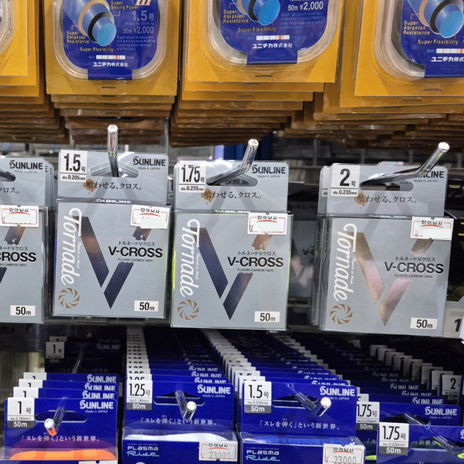 선라인 토네이도 브이크로스 카본낚시목줄, 1개