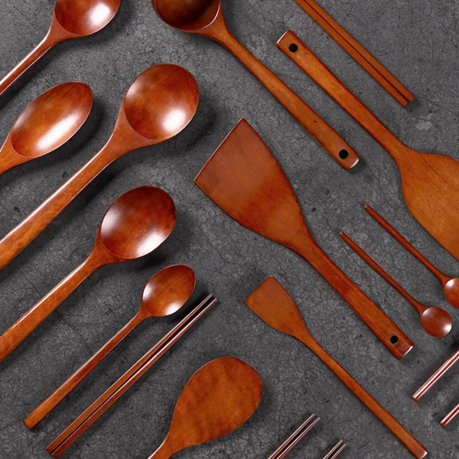 대추나무 천연옻칠 조리도구 / 수저세트, [16]. 어린이 수저세트, 1세트