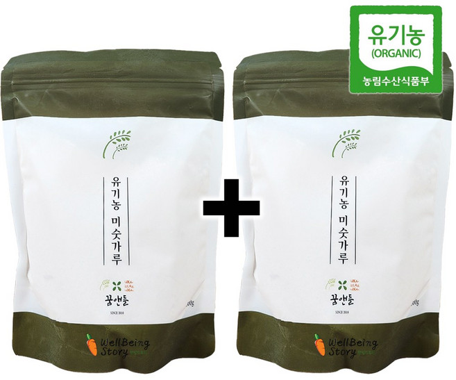(1+1)유기농미숫가루 전통찜방식으로 더 고소하고 소화도 잘되요, 2개, 500g