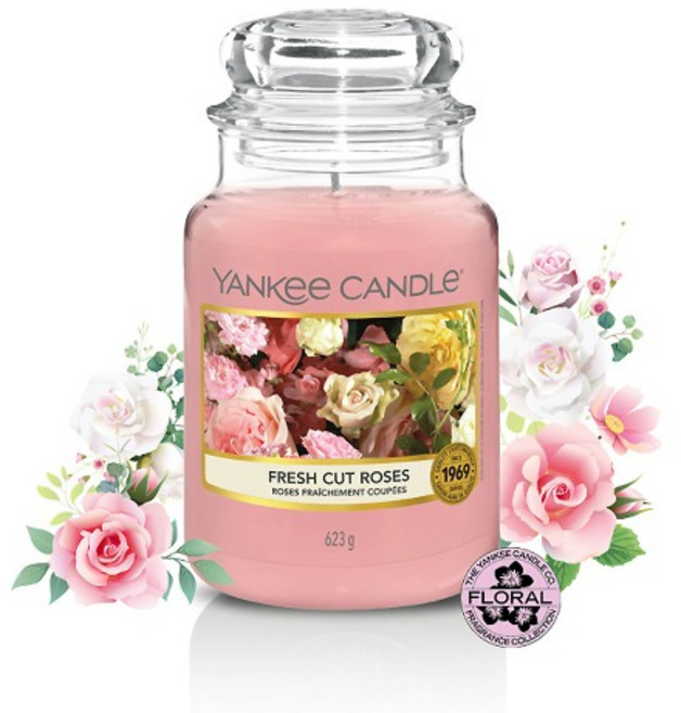 양키캔들 프레쉬컷로즈 라지자 향초아로마선물추천 방향제효과, 1개