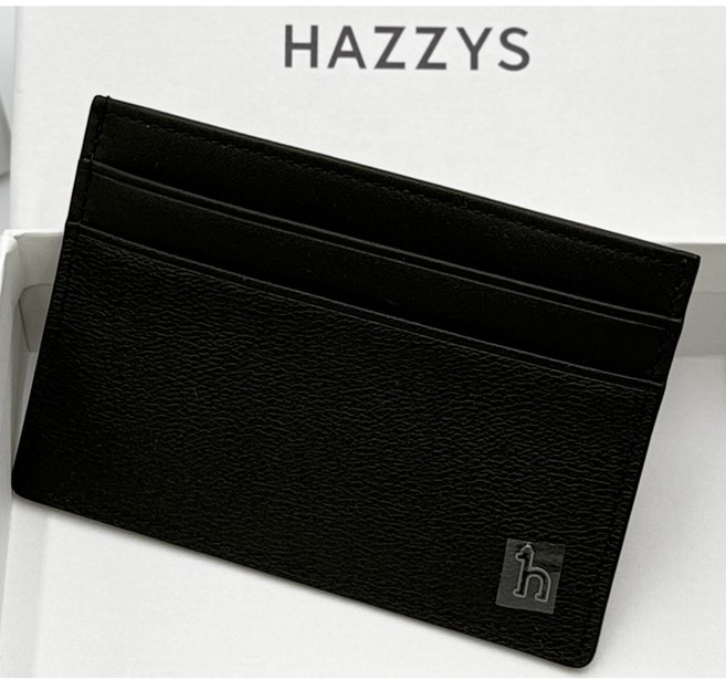 헤지스 깔끔하고 미니멀한 퍼피로고 남성 소가죽 카드지갑 (선물포장)