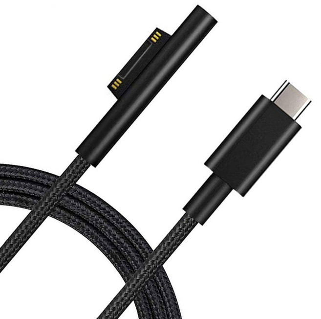 USB C 타입 전원 공급 장치 충전기 어댑터 마이크로 소프트 서피스 프로 7 6 5 4/3 북 북 2 용 102W 15V 4A PD 고속 충전 케이블, 01 180cm, 1개