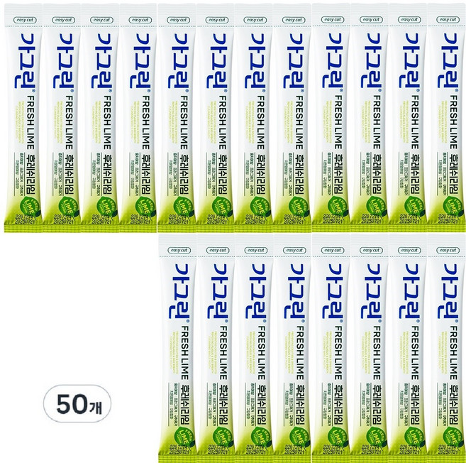 가그린 상쾌한 라임향 일회용 스틱 구강세정제, 10ml, 50개