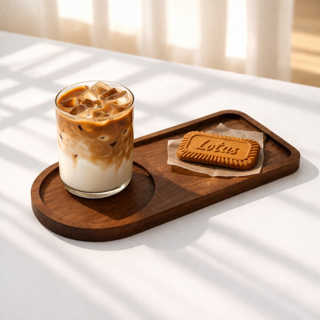 테르오 감성 홈카페 원목 티코스터 트레이, 우드