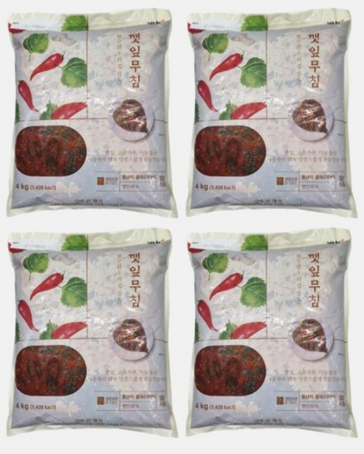 반찬단지 깻잎양념무침, 4개, 4kg