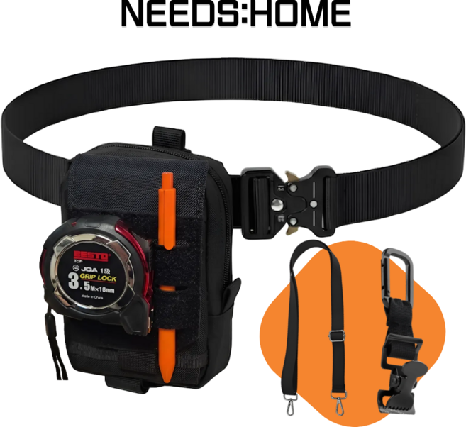 니즈홈 스마트폰 미니 파우치 허리가방 힙색 멀티포켓, 1세트, 블랙