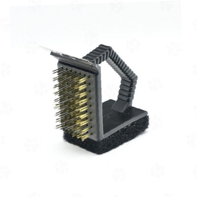 스텐 스크래퍼 바베큐솔 음식물제거 손잡이 철브러쉬, 1개