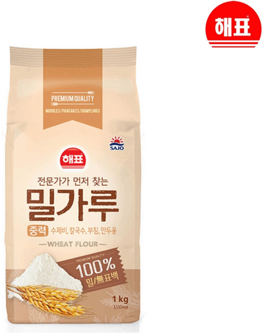 해표 중력분 밀가루, 1kg, 10개