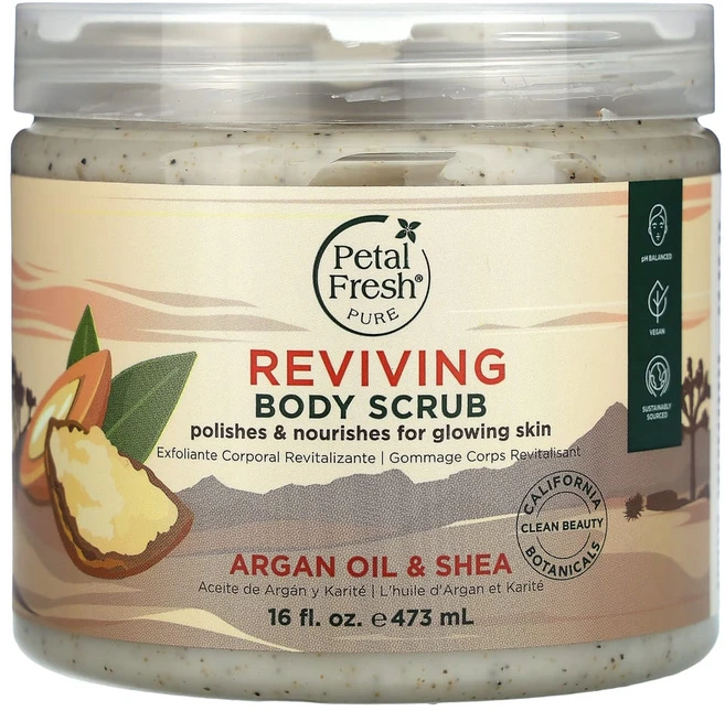 피탈후레쉬 퓨어 리바이빙 바디 스크럽 아르간오일 및 시어 473ml(16fl oz), 1개, 473ml - 쿠팡