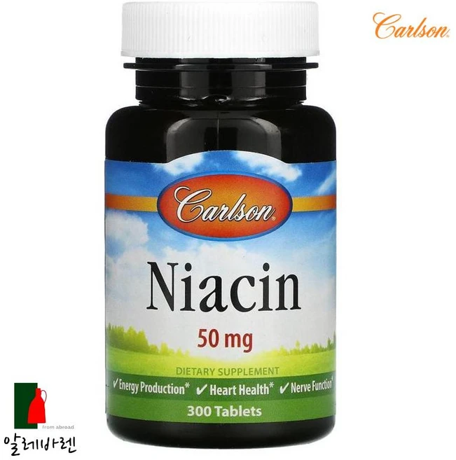 칼슨 랩스 Carlson Labs Niacin 나이아신 50mg 300정, 1개 - 쿠팡