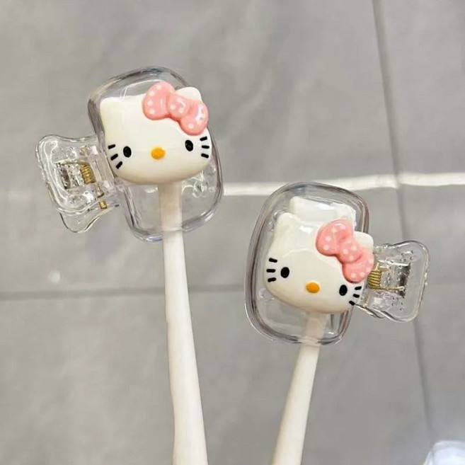 헬로키티 휴대용 여행용 사무실학교 위생적인 칫솔 홀더 케이스, 키티 칫솔 휴대용케이스-1개