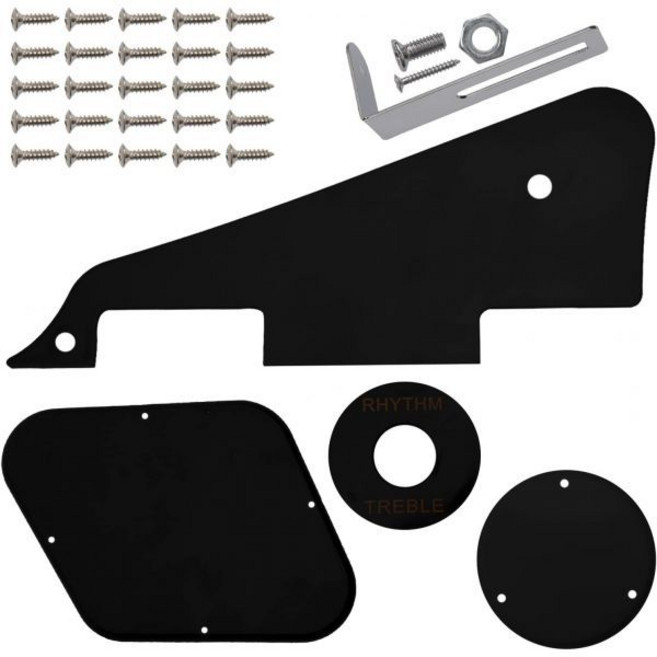 1Pcs Yootones 일렉트릭 기타 가드 플레이트 브래킷 후면 커버 기어 스위치 피스 LP 전체 액세서리 세트1Ply Black와 호환됩니다, 1Ply Black
