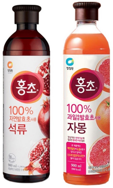 청정원 홍초 석류 900ml + 홍초 자몽 900ml, 2개