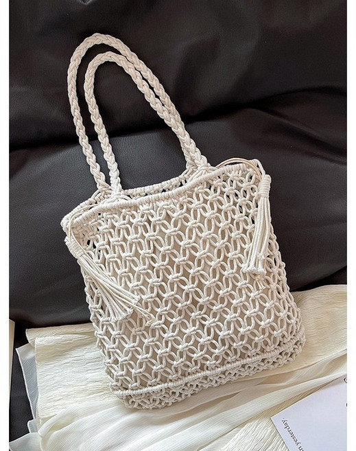 마이뚜뚜 심플 뜨개 니트그물 가벼운 숄더백 (내부파우치 포함)