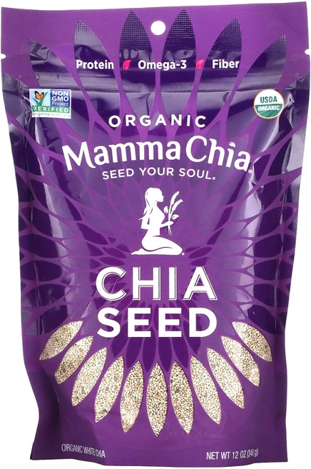 Mamma Chia 유기농 화이트 치아씨 12 온스 (340 g) 2팩, 2개, 340g - 쿠팡