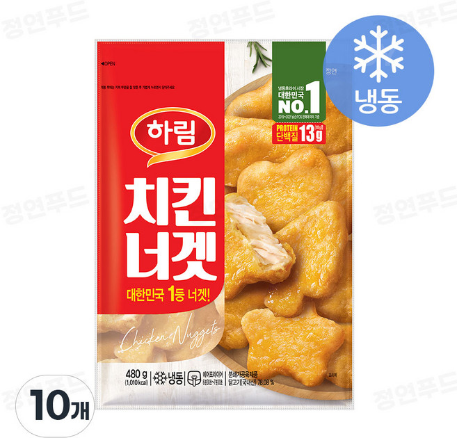 [정연푸드] 하림 치킨너겟 (냉동), 10개, 480g