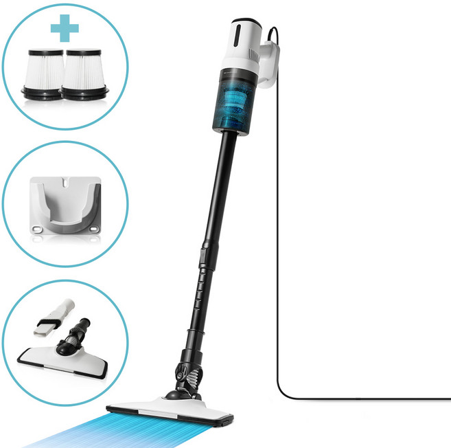 비브르 유선 청소기 600W 길이조절 연장봉 초강력 경량 다용도, V16, 화이트