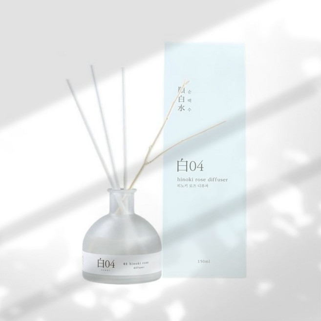 순백수 히노끼 디퓨저, 로즈, 150ml, 1개