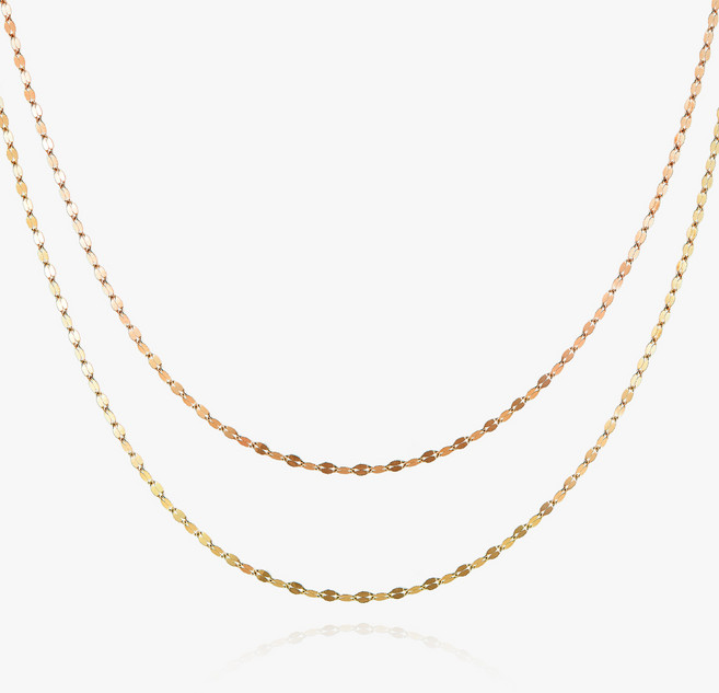 엘렌쥬얼리 14K 18K 타이니 아몬드 체인 금 목걸이