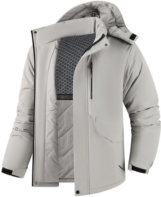 ZAJA 남성 빅사이즈 방수 도톰 후드형 숏 패딩 점퍼