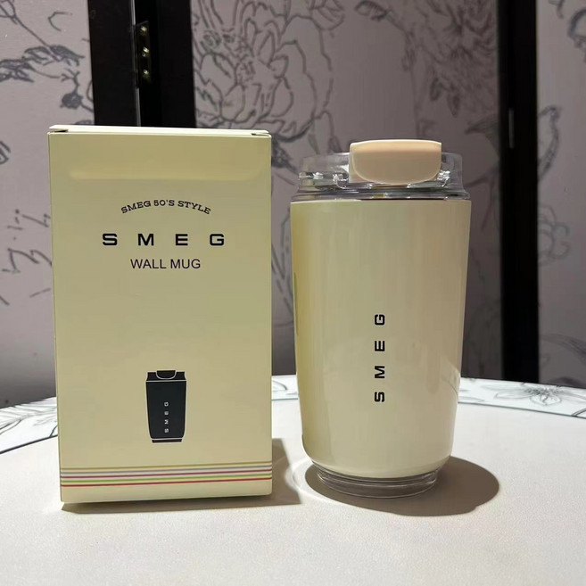 스메그 아이스 텀블러 밀크화이트 SMEG WALL MUG 커피 텀블러 320ML 1개 밀크화이트320ML, 흰색