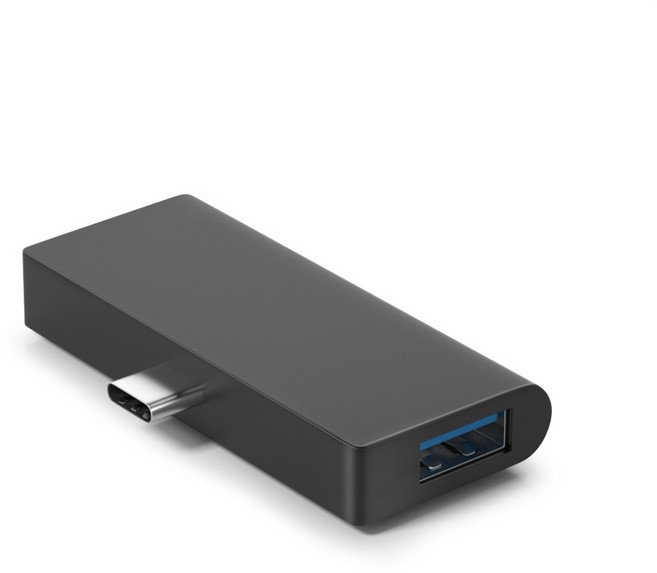 USB C타입 3 in 1 PD 타입C USB 허브 USB3.0 고속 전송 노트북 스마트폰 겸용 멀티포트 확장 어댑터, 1개, 검은색