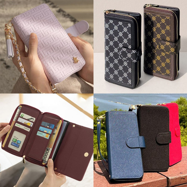 갤럭시S21 가죽 지갑형 지폐수납 카드수납 스트랩 다이어리 핸드폰케이스 부모님 선물