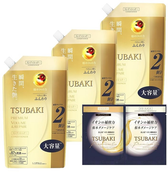 정리 사 TSUBAKI 동백 무리 페어 헤어 컨디셔너 철자 660ml×3개+덤 피해 헤어 케어 수리 하리 코시 윤기 대용량 리필, 1개