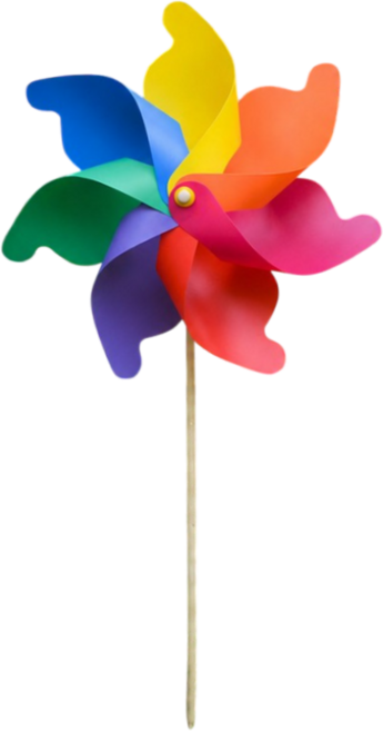 대형 정원 무지개 바람개비 키트, 1개, 지름 42cm