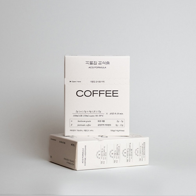 [곡물집] 커피백 드립백선물세트 드립백 곡물커피 비건 공정무역, 1개, 56g, 4개입