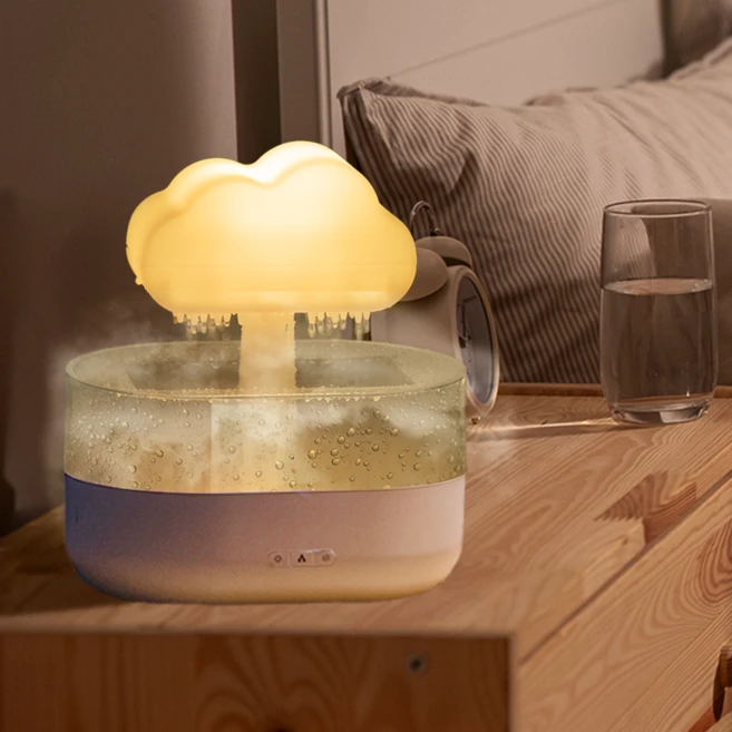 ASMR 빗소리 빗방울 물멍 미니 가습기 구름 무드등, 상세페이지 참조 - 쿠팡
