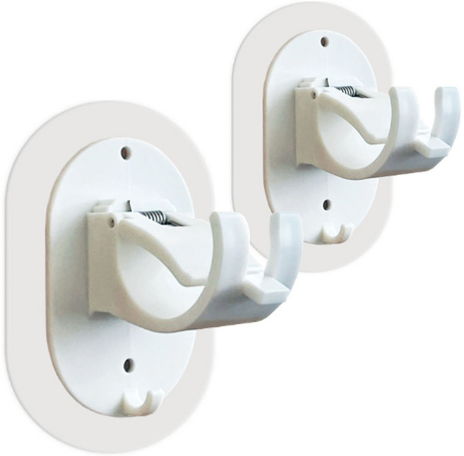 시바타 무타공 못없이 커튼 봉 대형 브라켓 2P, 화이트