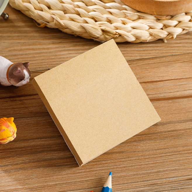 라라공방 크래프트 무지 접착 메모지 대용량 400매, 크래프트지