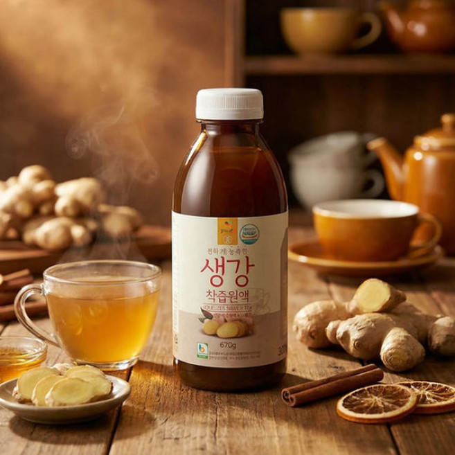 이베따 수제 생강착즙 원액차 수제 생강청 pet병 670g 2병