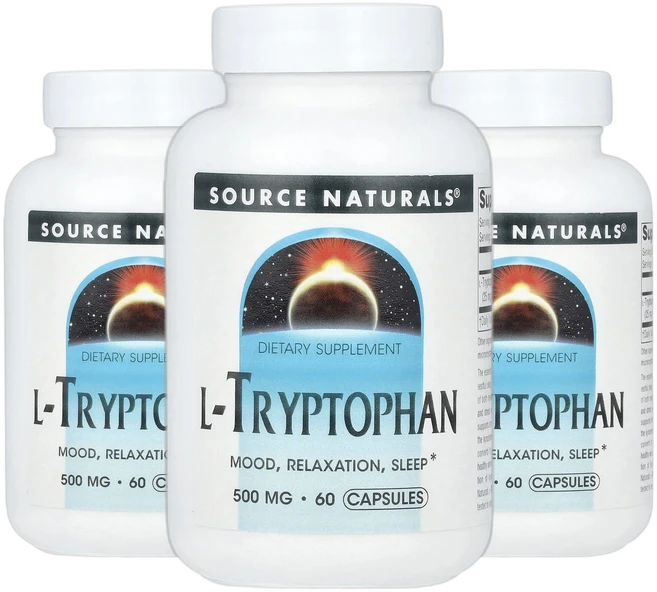 소스내추럴스 트립토판 L-Tryptophan 500mg 캡슐 60정 2+1 - 쿠팡