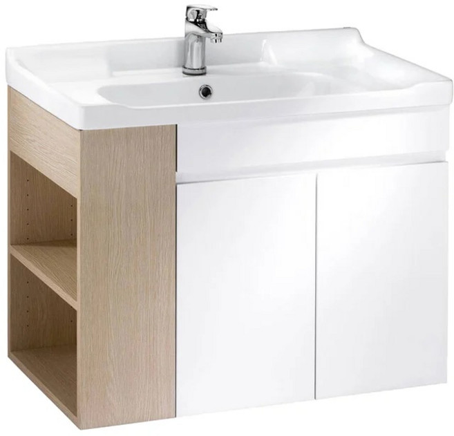 【海夫健康】ITAI一太 大空間收納 加大收納浴櫃組 (EC-9335-80CL-R), EC-9335-80CL-左木櫃, 木紋