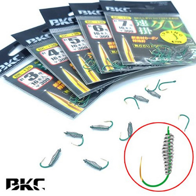구짱낚시 백경 BK-136 벵에돔 바늘 무미늘(스프링) 구레바늘 벵에바늘 구레훅 바다낚시채비, 1개