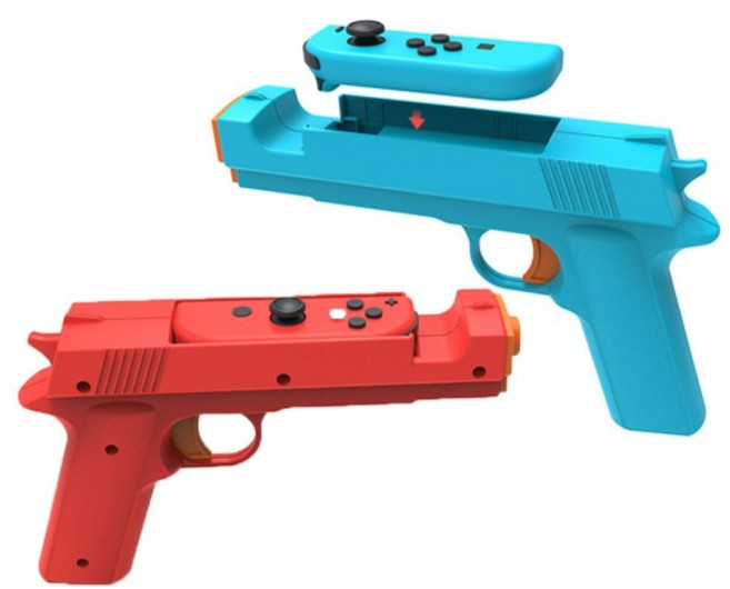 ACDC 닌텐도 스위치 OLED 조이콘 건그립 DOBE 권총형 핸드그립 네온 레드/블루 2개입, 2개, 상세페이지 참조, 상세페이지 참조