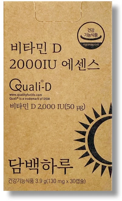 담백하루 DSM 비타민D 2000IU 에센스 3.9g, 1개, 30정 - 쿠팡