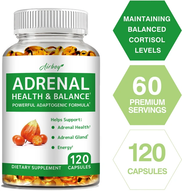 부신 건강 및 균형 - 스트레스 감소 - 인지 기능 저하, 3개, 60정 - 쿠팡