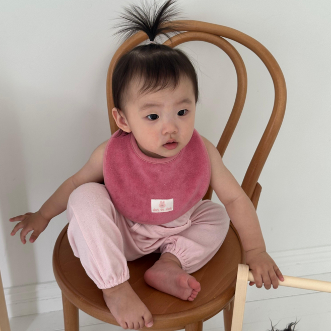 돗투돗 마카롱 양면 테리빕 턱받이, 1개, 1개입, 베이비바니(다크핑크)