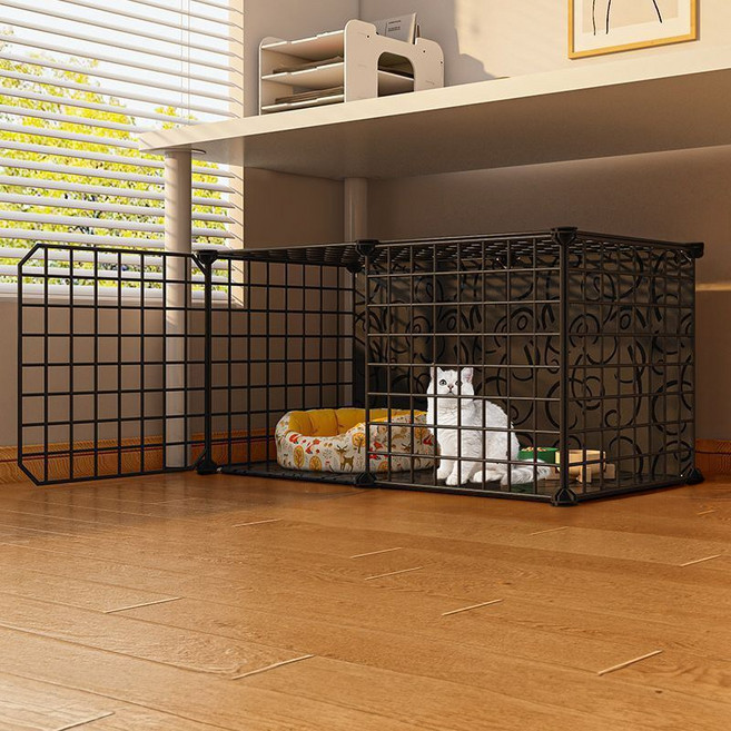 Tiger Pavilion 고양이용 초대형 케이지 1단, 블랙, 1개