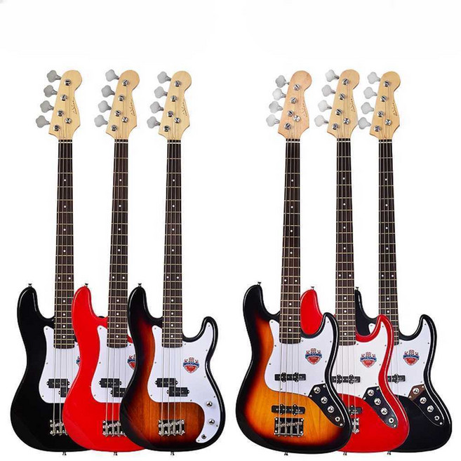 입문용 기타 베이스 통기타 연습용 일렉 재즈 밴드 상품, 1개, 상세페이지 참고, PJB 클래식 화이트