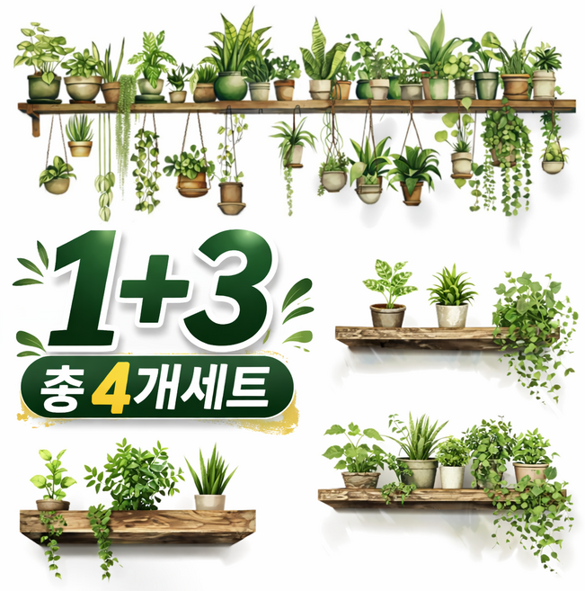 제이레인 식물 인테리어 스티커 벽면 인테리어 스티커, 1세트