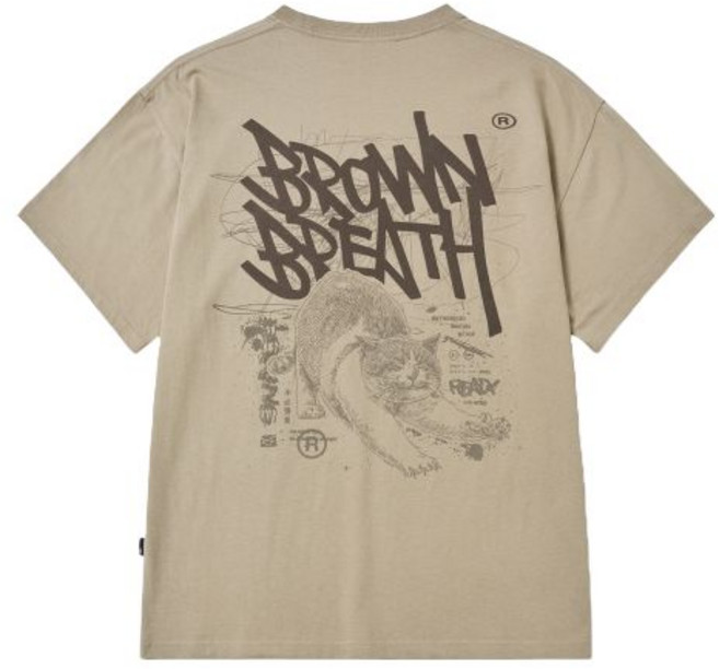 국내매장상품 BROWNBREATH 브라운브레스 반팔티 KITTY TAG TEE - BEIGE 386260