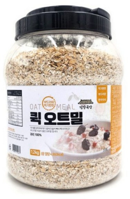 건강곡간 부드러워 먹기편한 퀵 오트밀 통, 1.2kg, 1개
