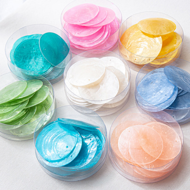 둥근 자개 20P (5cm 컬러) 원형 모빌 diy 만들기 재료